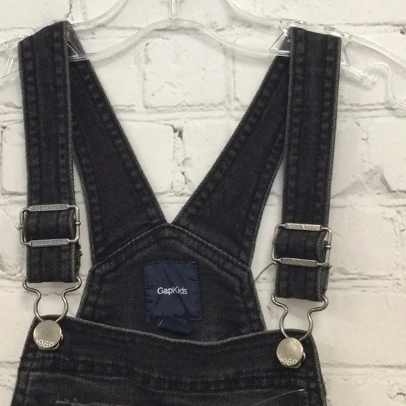 Gap Kids Medium Black Denim Overalls - Picture 3 of 5